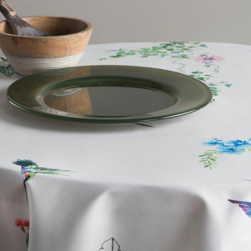 Maison d' Hermine Table Cloth Round Table 100% Cotton 63 Round Inches Tablecloth Reusable Decorative for Dining Kitchen Room Farmhouse Home Gifts for Mothers Day Spring Summer - Tropiques