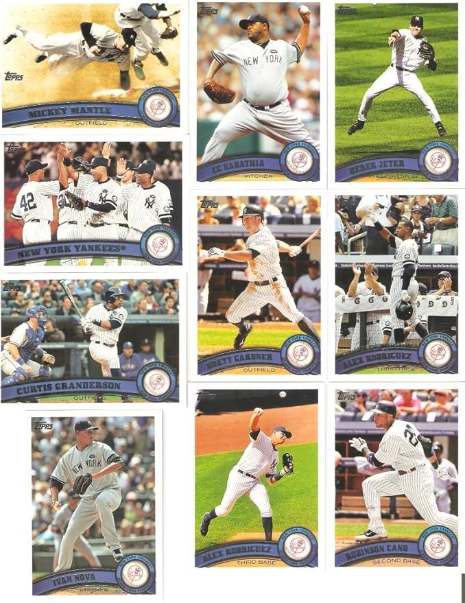 Topps MEGA Set - 36 Cards of The 2011 New York Yankees - Complete Series 1 & 2 & Update (Series 3) / Including Mantle Jeter AROD Nova Ganderson. Cano & More!
