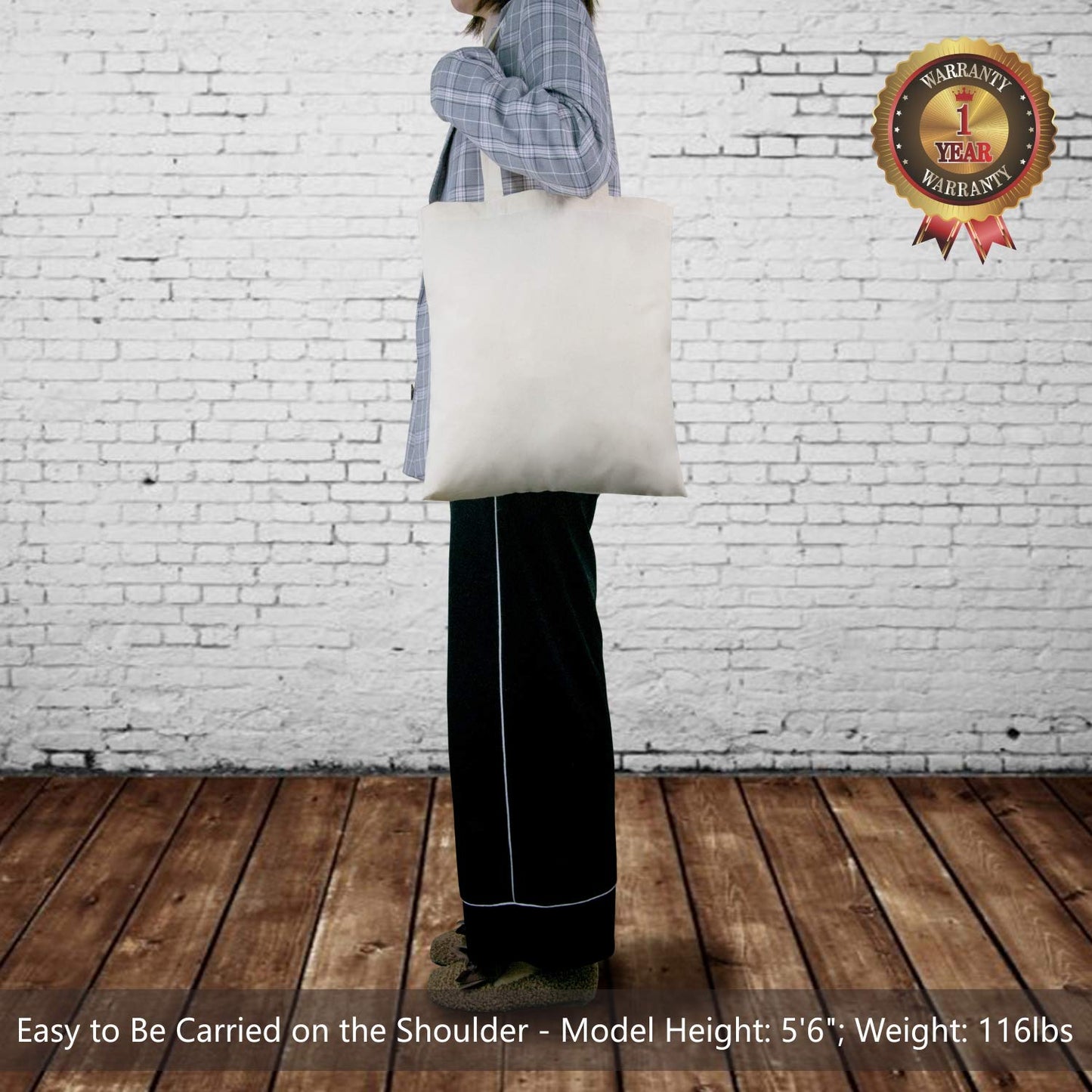 TOPDesign 192-Pack Economical 16"x15" Cotton Tote Bags, Lightweight Medium Reusable Grocery Shopping Cloth Bags, Suitable for DIY, Advertising, Promotion, Gift, Activity