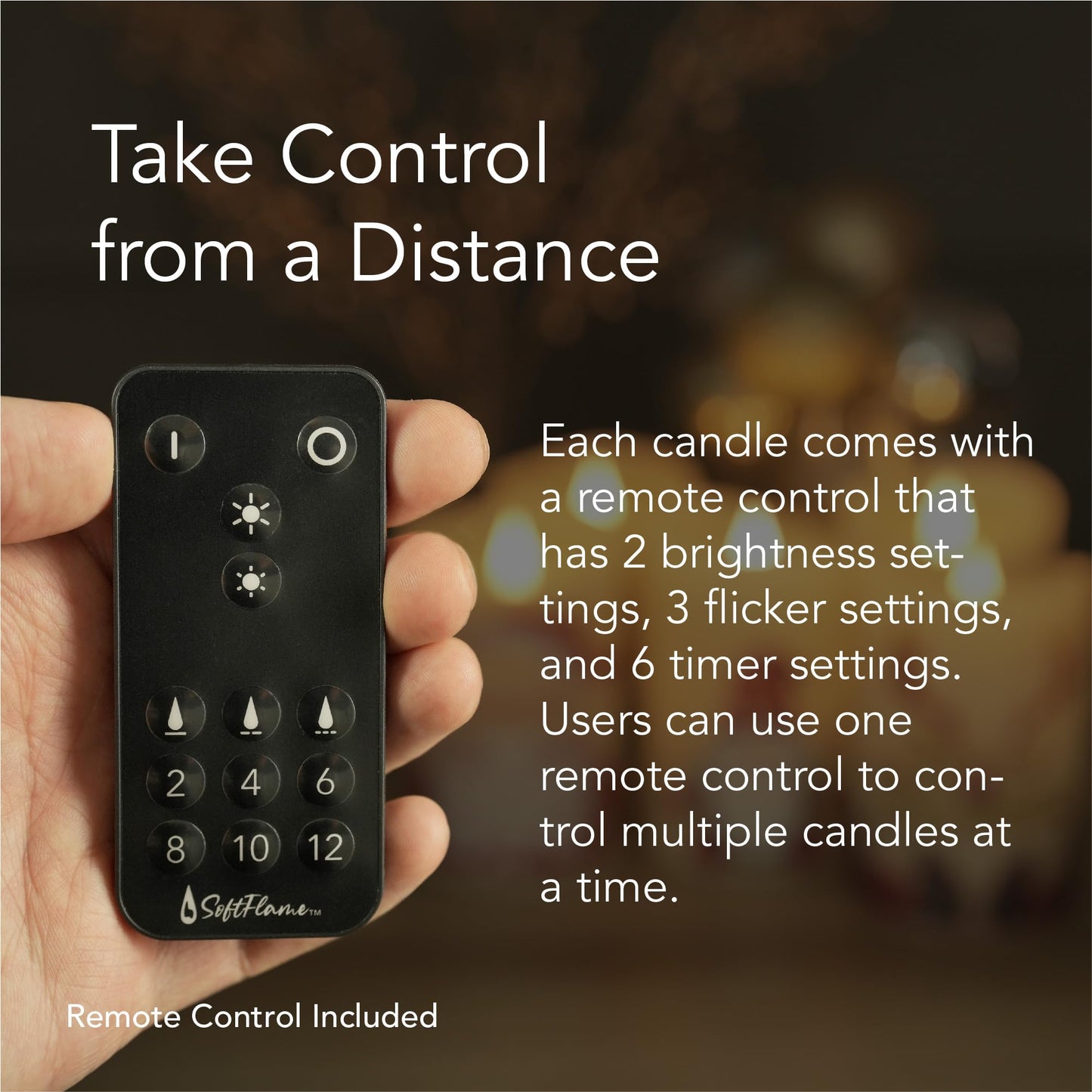 Softflame Christmas Flameless Candles with Remote Control, 3"x 5"Battery Operated Flickering 3D Wick Real Wax Pillar Christmas Gift Tree Candle