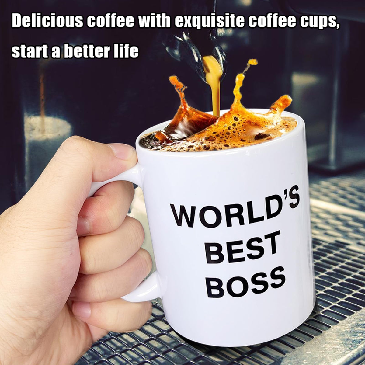 World's Best Boss Mug,Coffee Mug 11 oz Ceramic Mug Funny Unique Idea Cup Gifts for Office Male Female Bosses Coworkers (11oz)