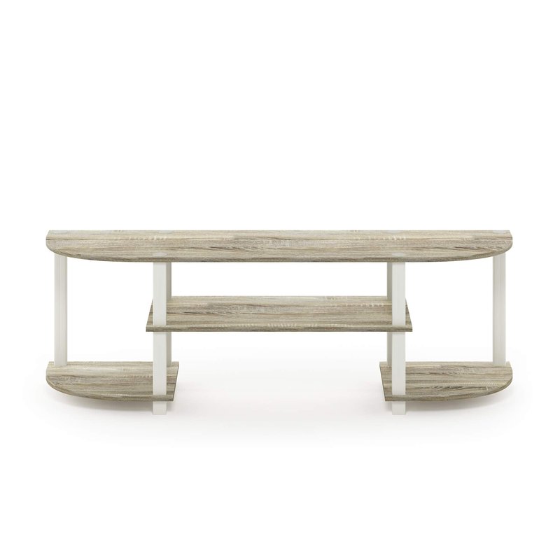 Furinno Turn-S-Tube Wide TV Entertainment Center, Sonoma Oak/White, 47. 25x13. 4x15. 9