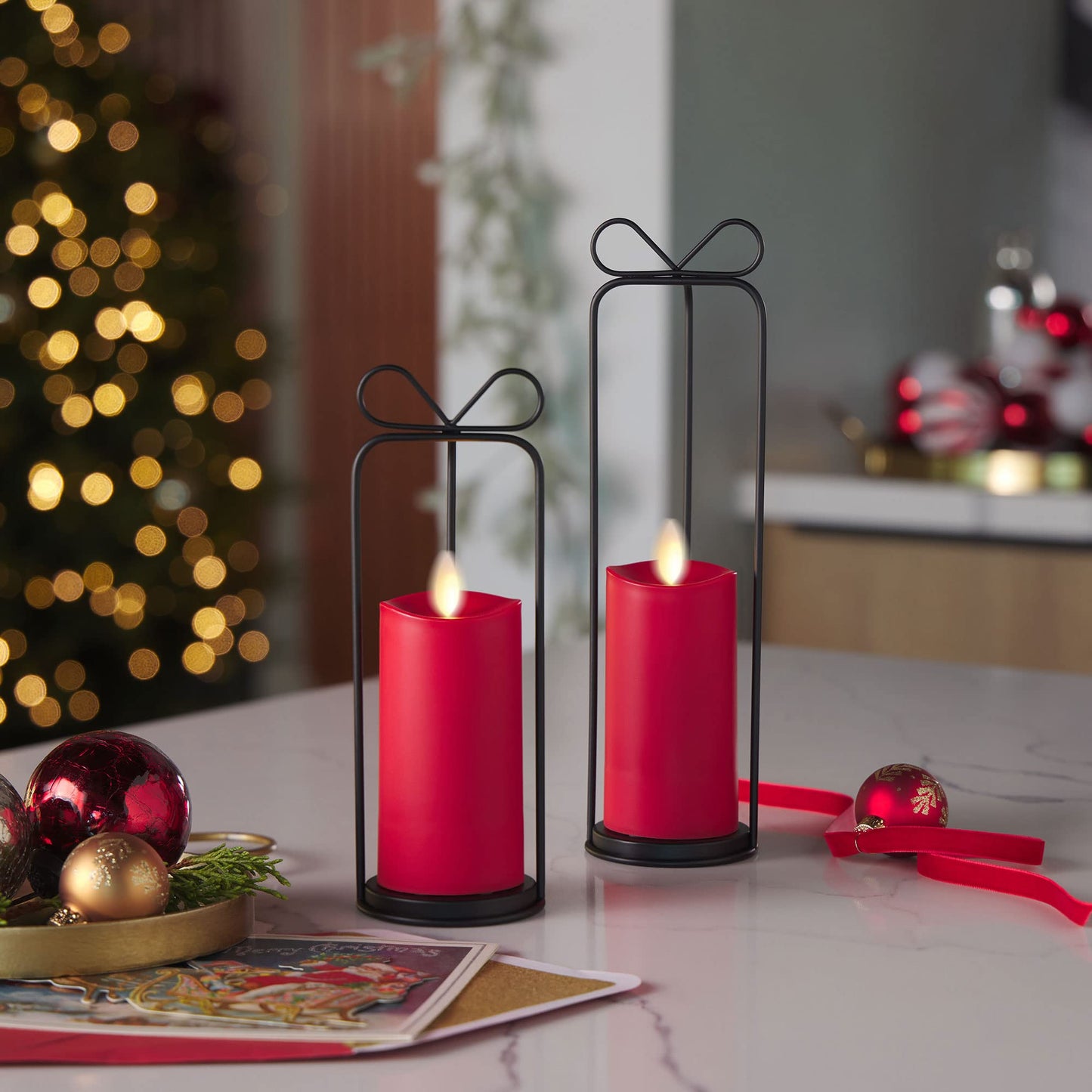 Luminara Heritage Lantern with Outdoor Flameless Candle and Remote (9.5-inch, Black)