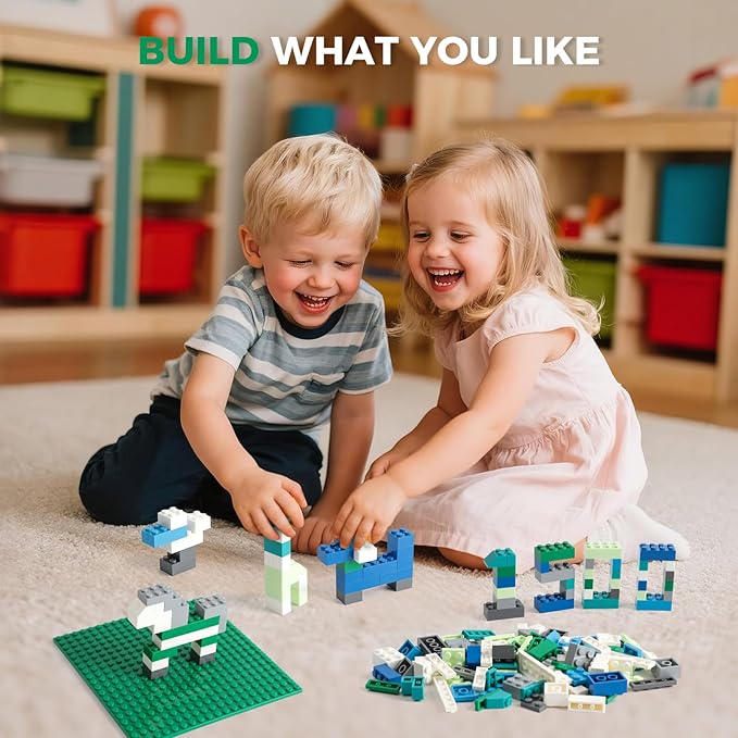 1500 Pieces Building Bricks Classic Bulk Small Blocks Classic Bricks Set Basic Building Blocks Compatible with All Major Brands(Natural Colors)