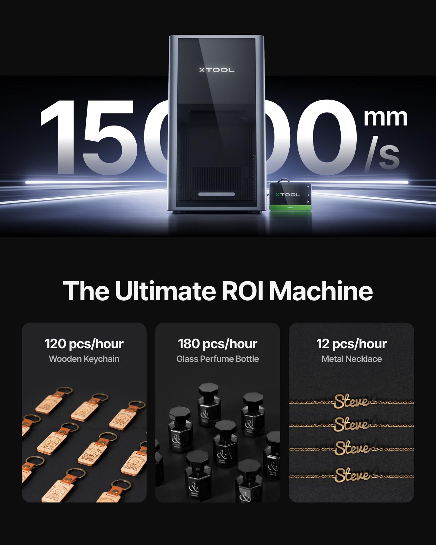 xTool F2 Ultra Single 60W MOPA Fiber Laser Engraver, 100+ Color Metal Engraving, Dual 48MP Cameras, Auto Streamline, 15,000mm/s Ultra-Fast, AI Powered 3D Laser Engraving Machine