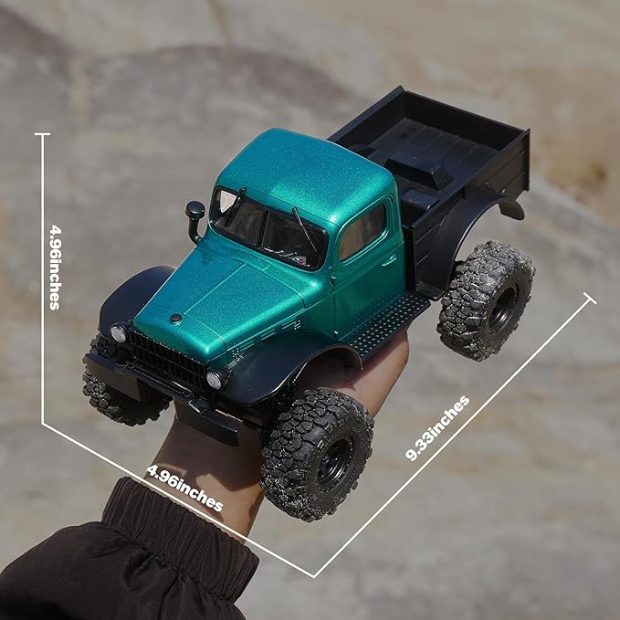 EAZYRC FMS FCX24 Power Wagon 1/24 RC Crawler Brushless 4x4 RTR Rock Crawler with Metal Suspension 2-Speed Transmission PC Hard Body – RC Car for Adults and Gift