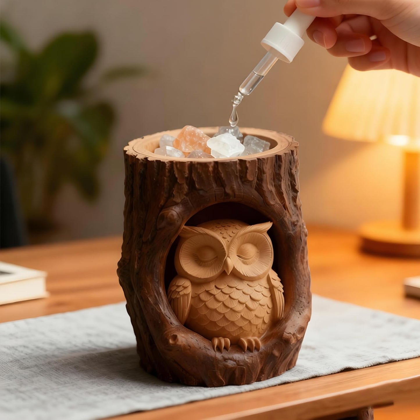 Wehous Candle Holder Silicone Mold, Owl with Wood Shape Container Resin Molds, Unique Storage Jar Succulent Planter Pot Jewelry Trinket Makeup Holder Epoxy Resin Concrete Cement Mold DIY Home Decor