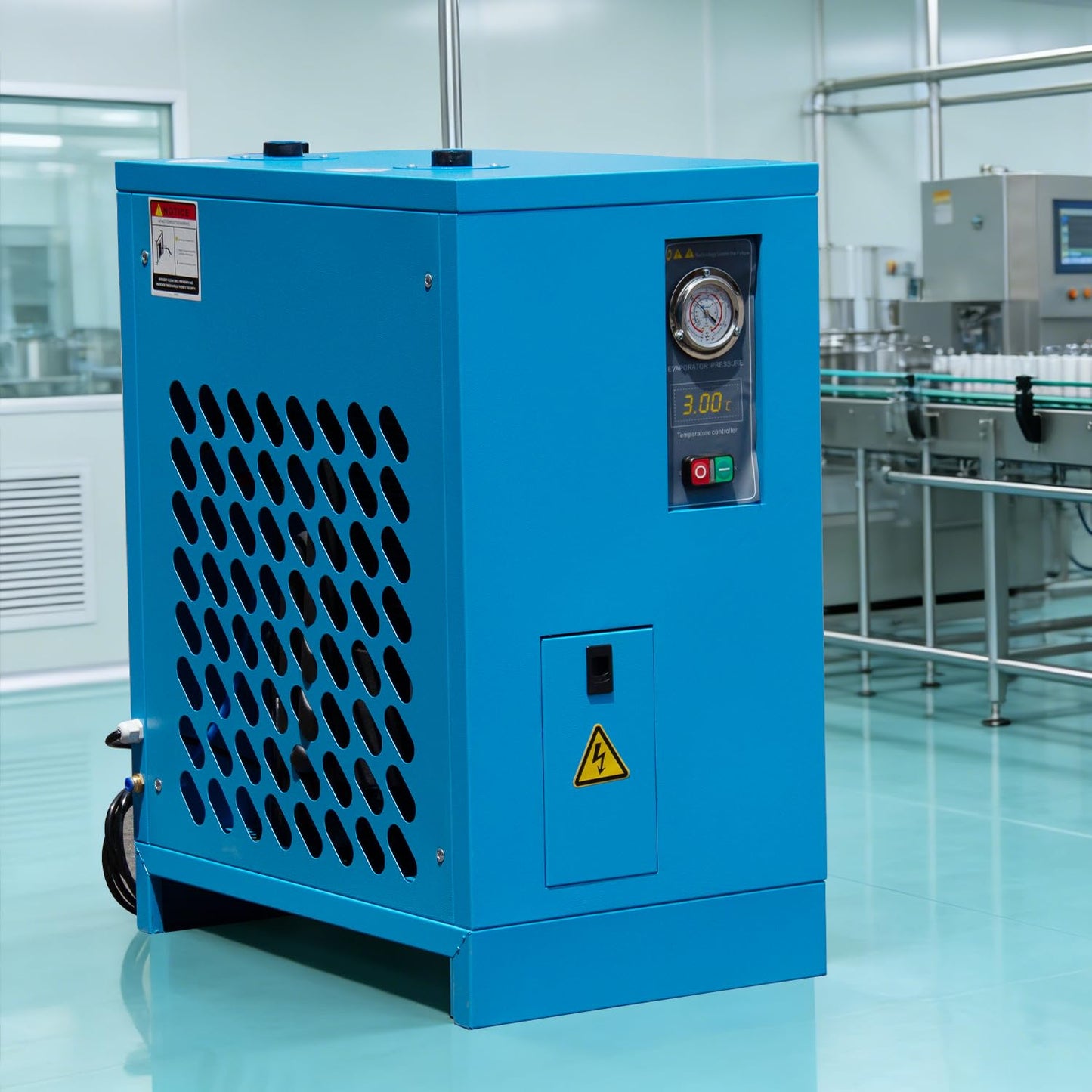 HPDAVV Industrial Heavy Duty Refrigerated Air Dryer, 105 CFM, 0.885 KW, 220V for 30HP Rotary Screw Compressors, R134a Cooling System, Removes Moisture, Oil, Dust for Workshops, Factories, CNC