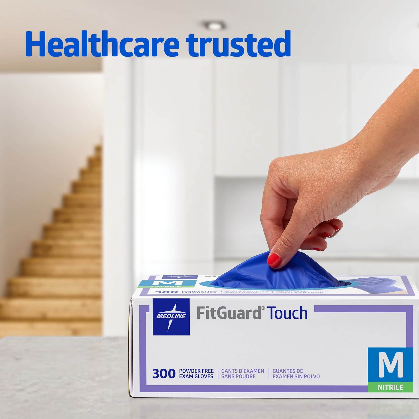 Medline FitGuard Touch Nitrile Exam Gloves, 300 Count, Small, Powder Free, Disposable, Not Made with Natural Rubber Latex, Excellent Sense of Touch for Medical Tasks, Durable for Household Chores