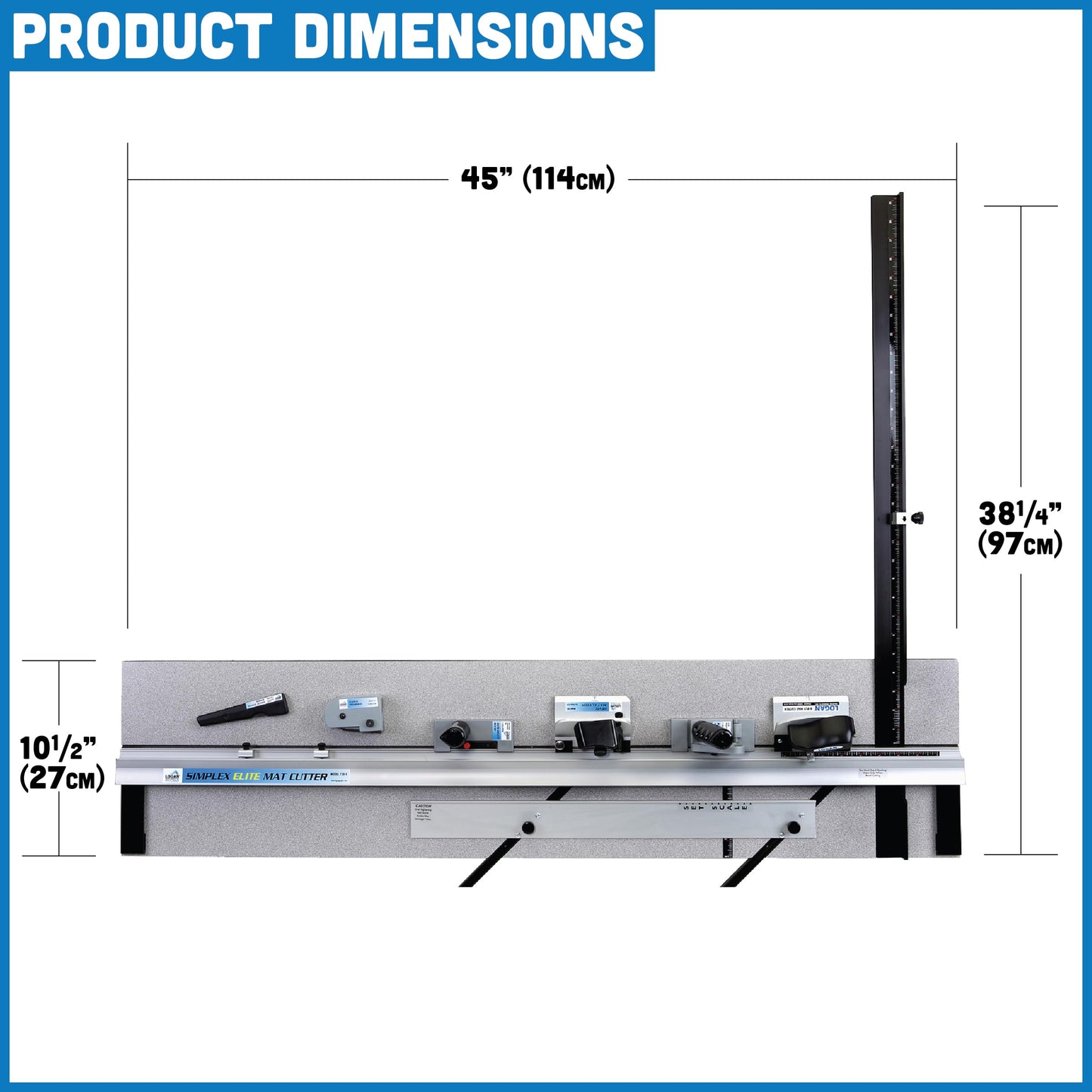 Authentic Logan Brand 750-1 Simplex Elite 40" Capacity Board Mounted Mat Cutter Used to Cut Mat Board, 8ply Mats, Acrylic Plexi Glass, Paper, Glass and Foamboard for Picture Framing