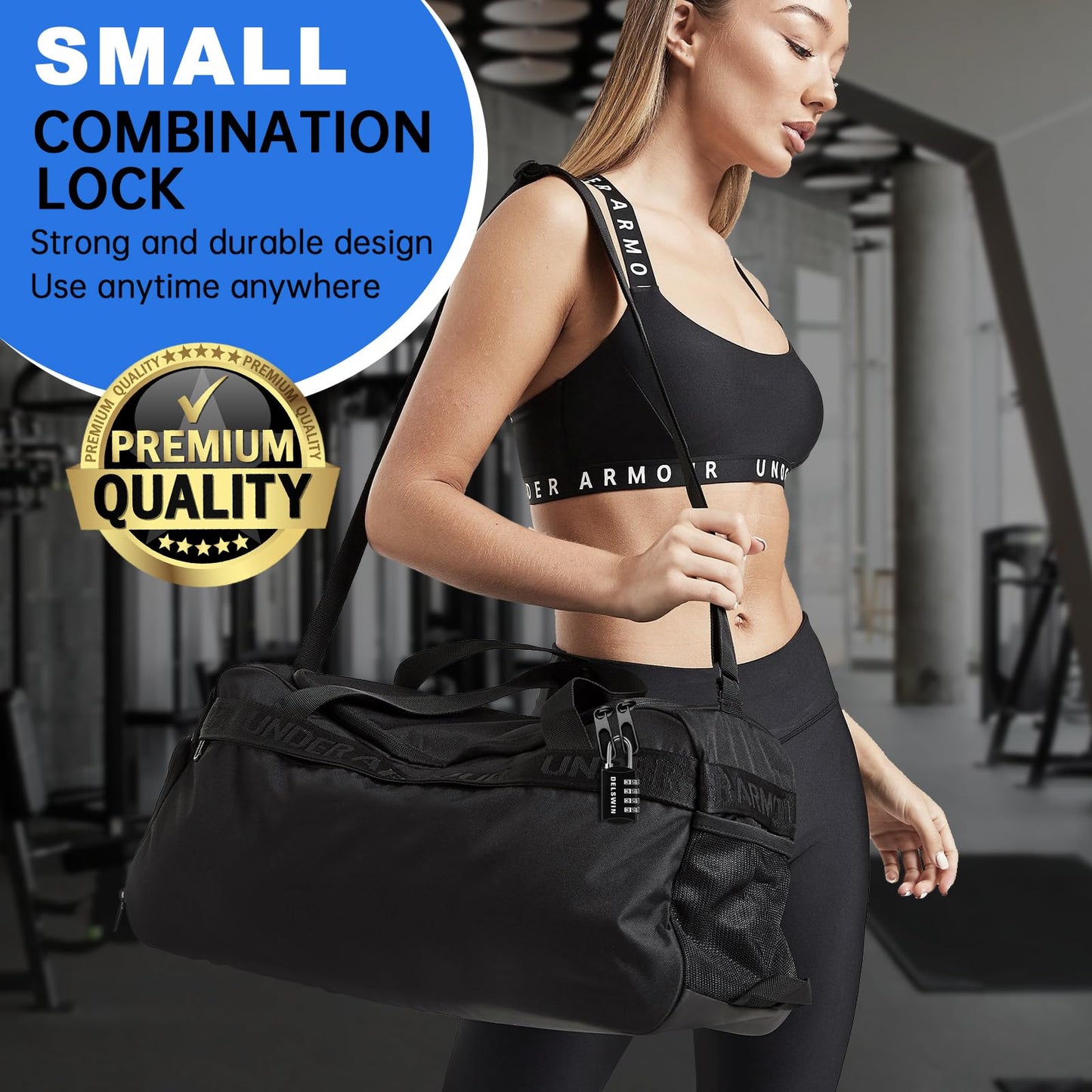 DELSWIN Small Combination Lock for Locker, 4-Digit Mini Combo Lock for Backpack and Luggage, Combination Padlock for School Gym Locker (Pack of 4)