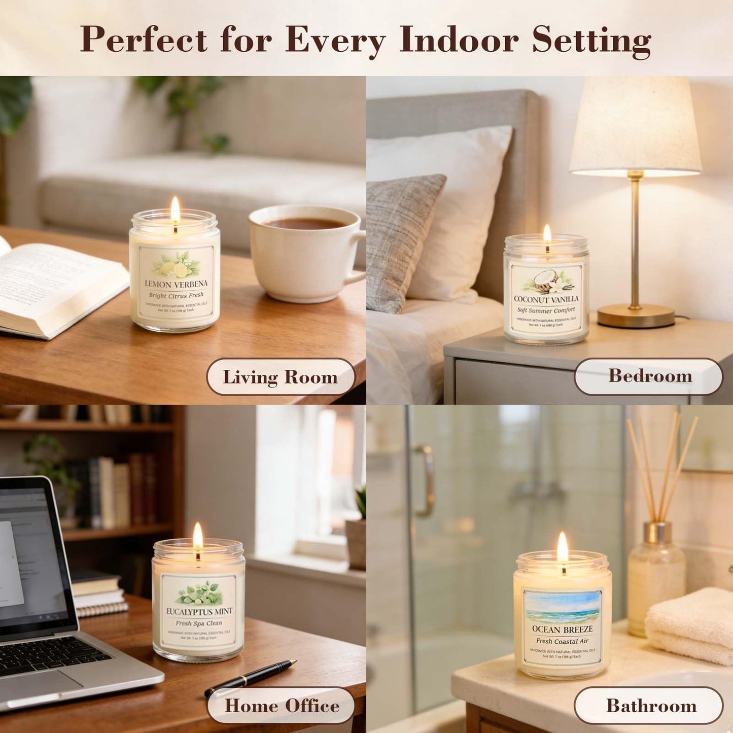 YINUO LIGHT 6 Pack Scented Candles Gift Set, 42 oz Soy Wax Glass Jar Candles for Home, Up to 300 Hour Burn, Aromatherapy Candle Set, Birthday Housewarming Gifts for Women Mom