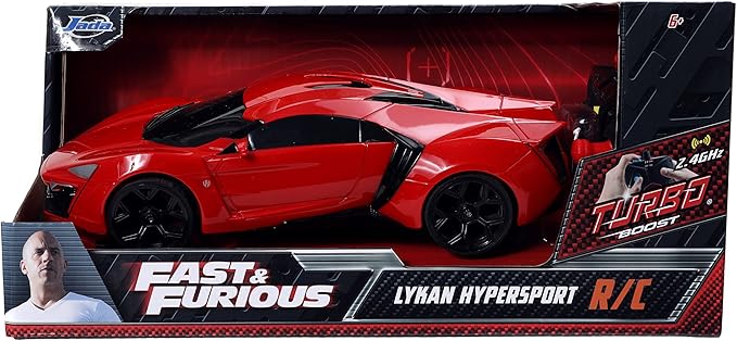 Jada Fast & Furious 7.5 Lykan Hypersport Remote Control Car RC with 2.4GHz Toys for Kids and Adults
