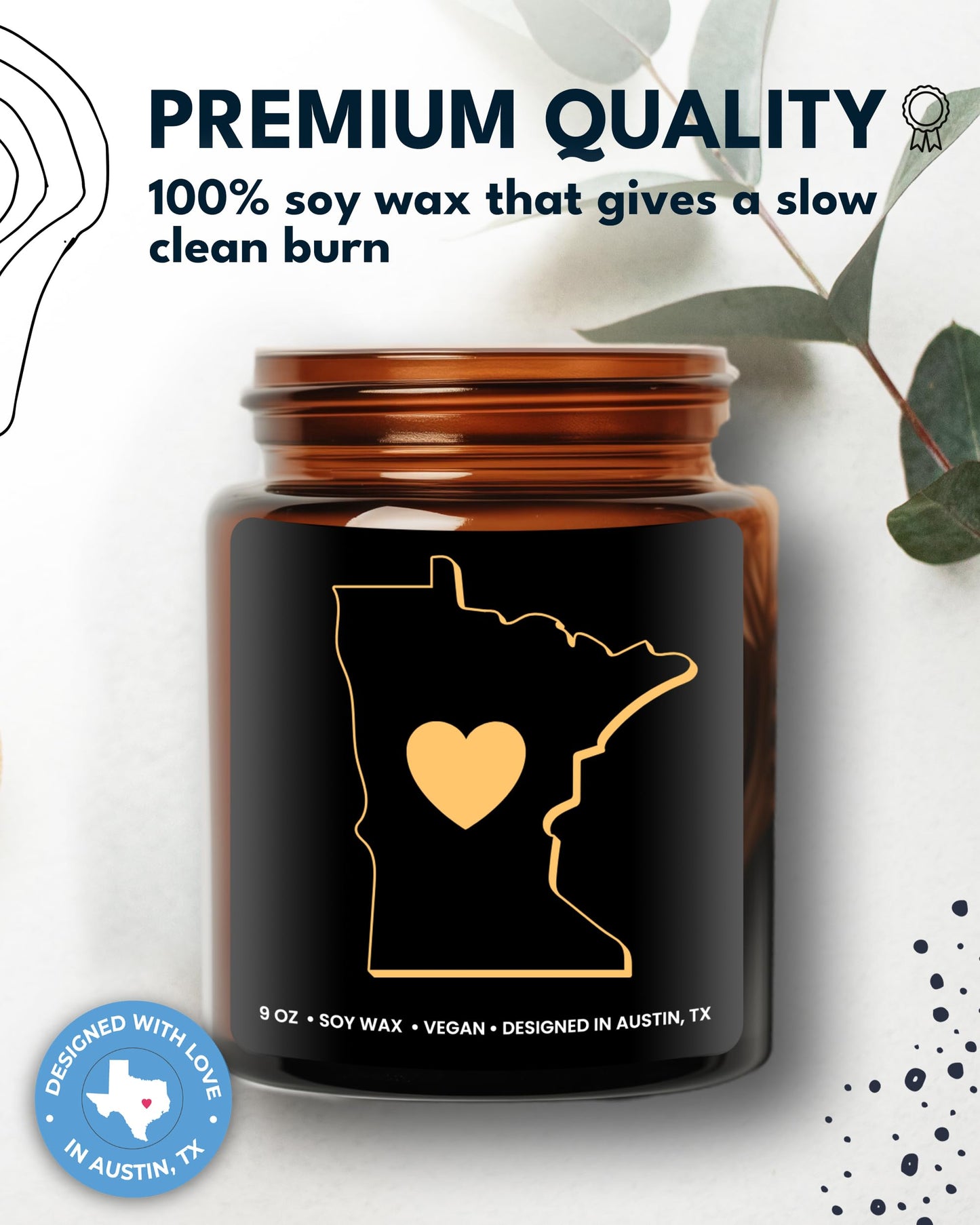 Minnesota Candle, Thoughtful Minnesota Themed Souvenirs & Gifts for Men and Women, Unique State Gifts, Best Sentimental Gift for Moving Away, Ideal for Birthday, Christmas, Graduation, Gift Ready