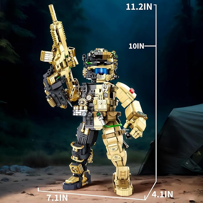ONITUOFO Mechanical Soldier Building Sets for AdultTransforming Mech Building Blocks ToyCity Army Robot Model KitCool Home Office DecorIdea Gift for Teen Boys Kids 8-14(1225PCS)