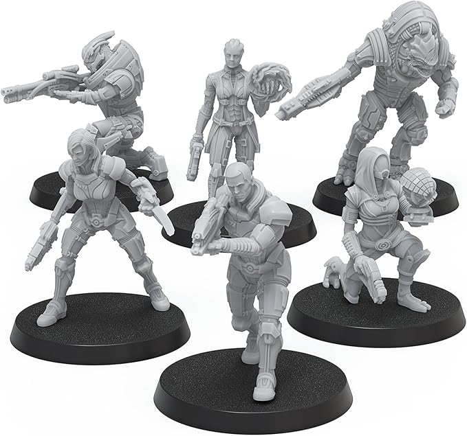 Mass Effect Heroes of The Normandy Alpha Resin Collectors Miniature Set - Upgrade Your Game with Tabletop Miniatures! Ages 14+ 1-4 Players 45-90 Min Playtime Made by Modiphius Entertainment