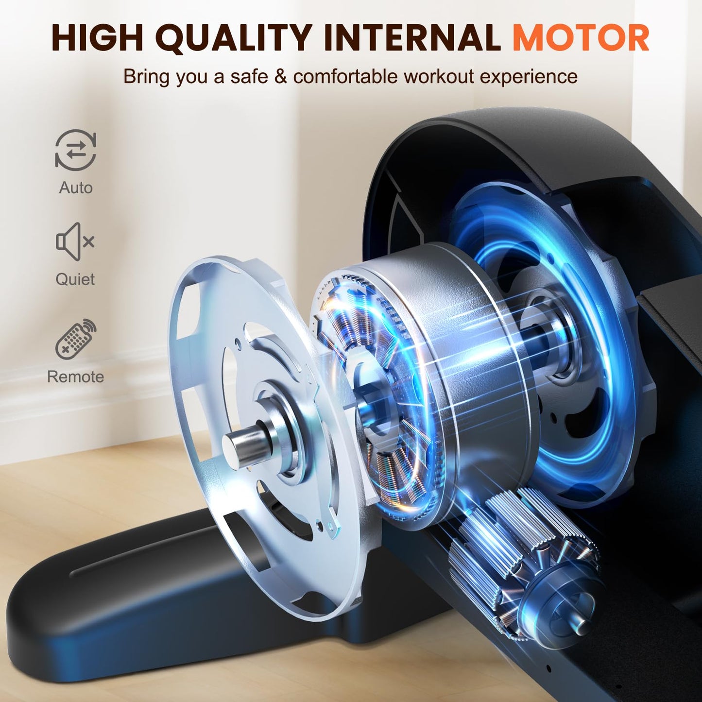 Mini Under Desk Exercise Bike Pedal Exerciser, Motorized Setting Bike Pedal Exerciser Leg/Arm Cycle for Senior, Physical Therapy, with 12 Adjustable Speed, LCD Display, Remote Control