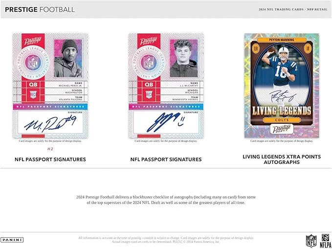 2024 Panini Prestige Football 24-Pack Trading Card Retail Box (24 Packs Per Box 10 Cards Per Pack)