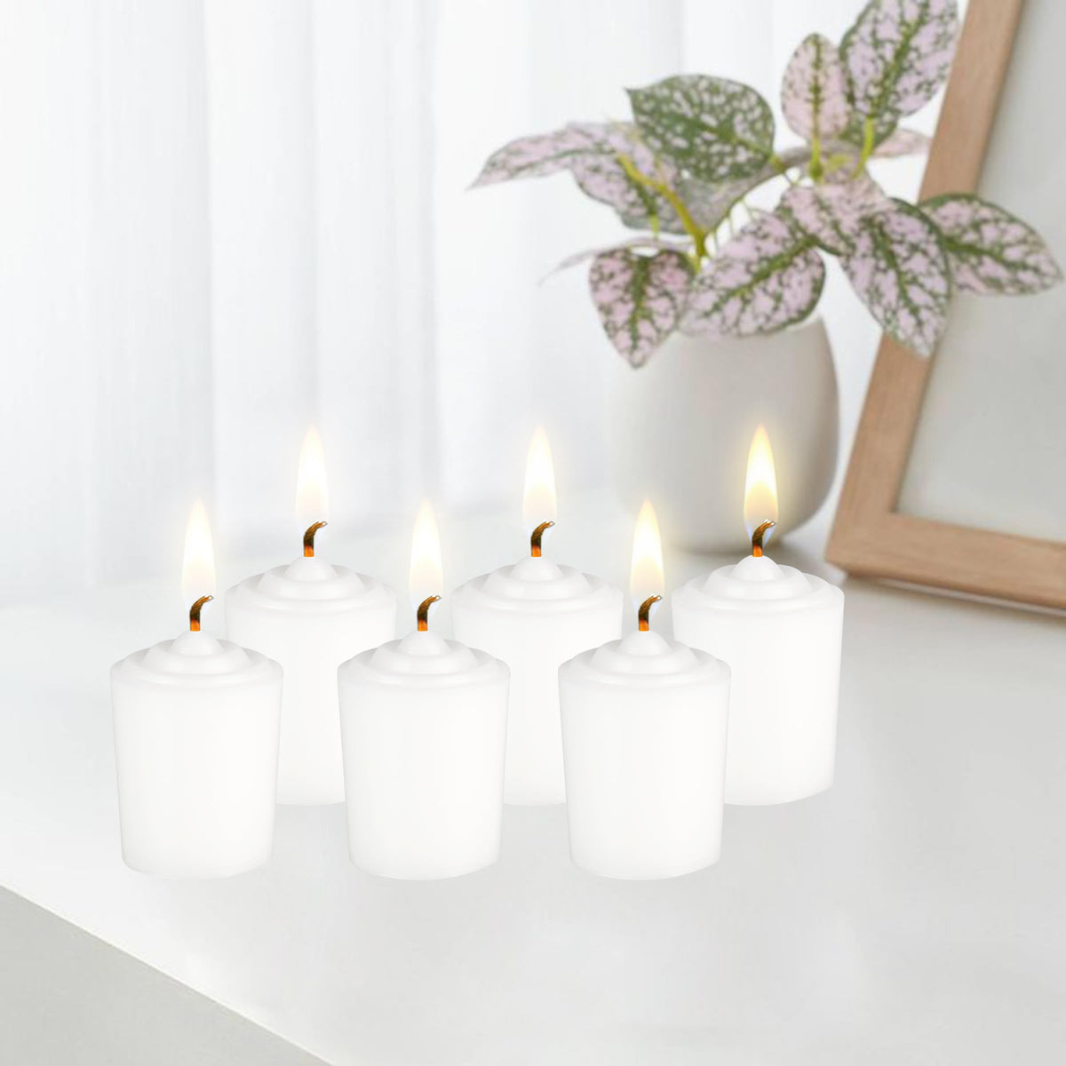 White Unscented 15 Hours Votive Candles