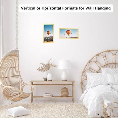 JCJMY Gold Picture Frame 6x11 - Versatile Wall Hanging or Tabletop Display with Shatter-Resistant Plexiglass