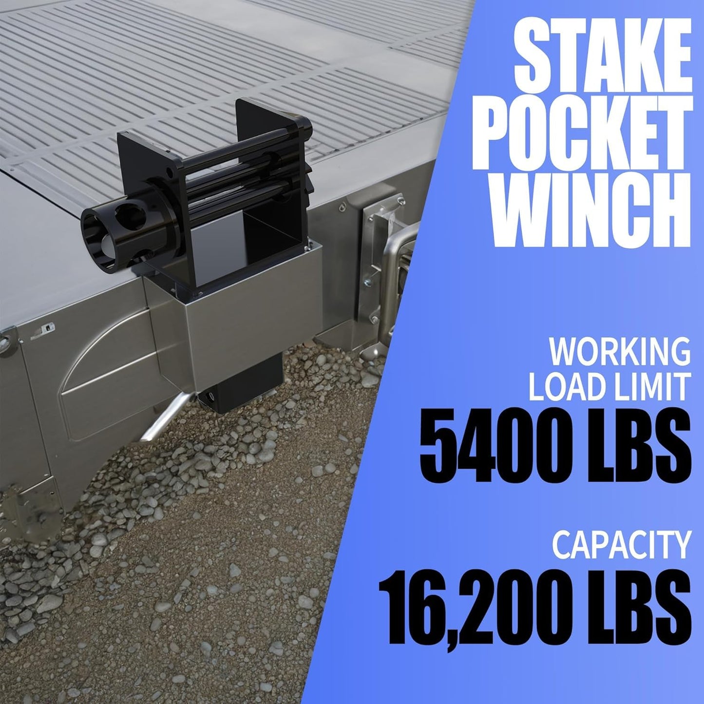Trailer Stake Pocket Winch, 16200 LBS Capacity Heavy Duty Steel Trailer Winch with 4 Cotter Pin Holes, for Flatbed Trucks Winches, 6 Pack
