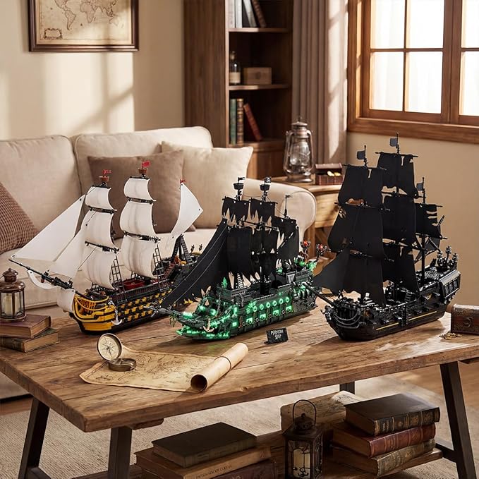 Endeavor Pirate Ship Model Building Set Length 84cm Movie Themed Scenes with Sail Cannons & Movable Parts for Film Fans Adult Collectors Building Sets 2475pcs