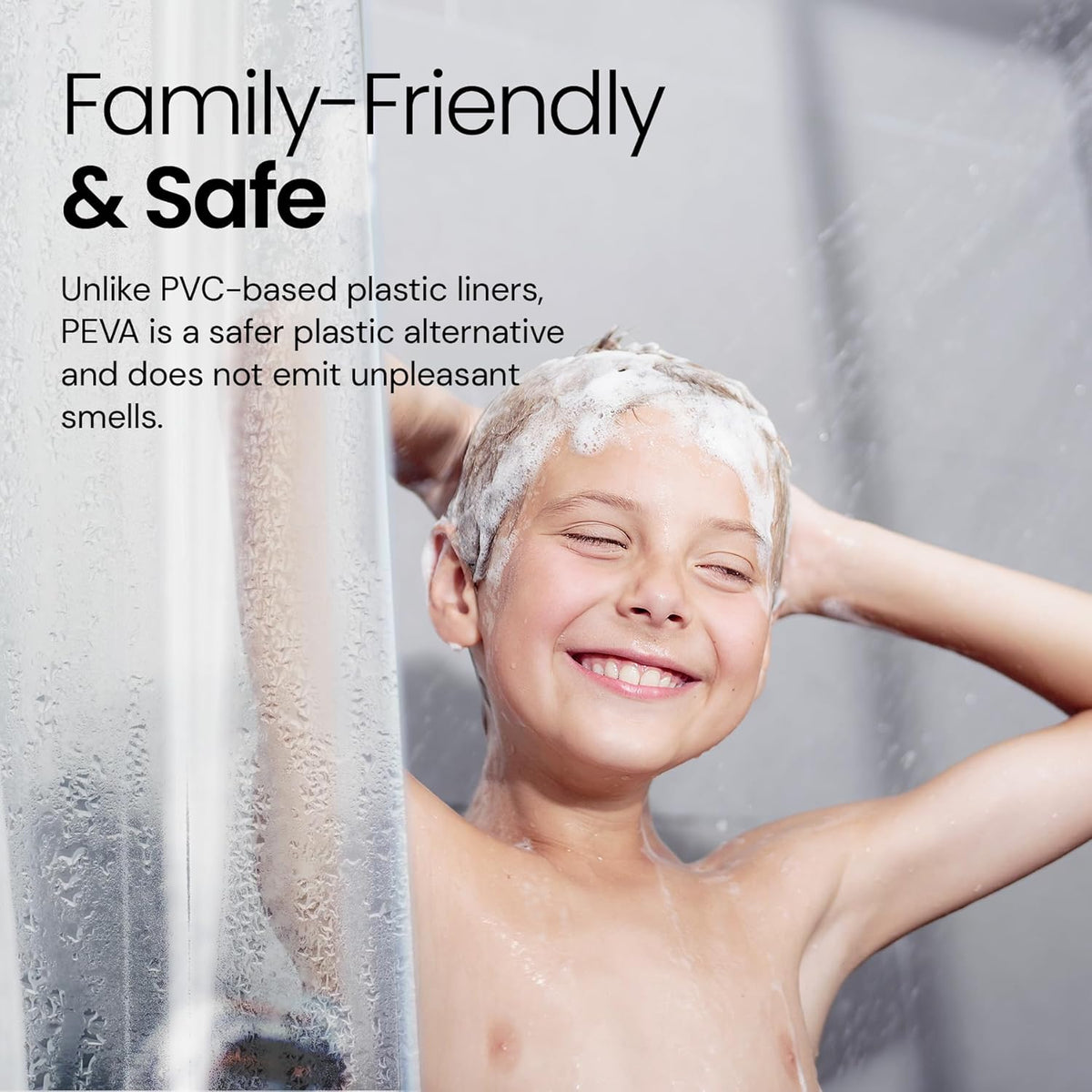 LiBa Waterproof Shower Curtain - Premium PEVA, Non-Toxic, Rust-Proof Grommets | 72x72 Inches (Pack of 2)