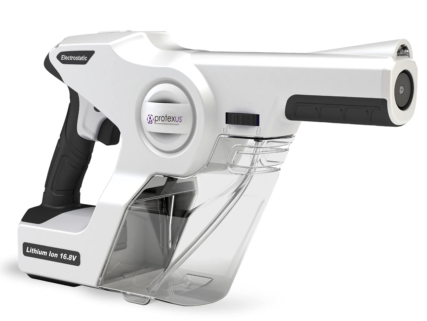Protexus Handheld Electrostatic Sprayer, Disinfectants and Sanitizers, Cordless Electric Spray Gun, Fogger Machine, 34oz Removable Tank, 4Hr Battery Runtime, 60-Micron Nozzle, Covers 2,800Sq Ft
