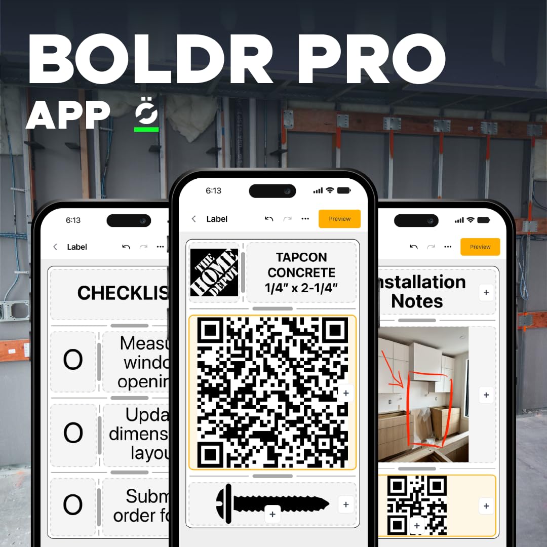 REEKON P1L Tagger Construction Label Printer – Portable Bluetooth Thermal Jobsite Printer with QR Codes, One Click Custom Labels, Battery Powered
