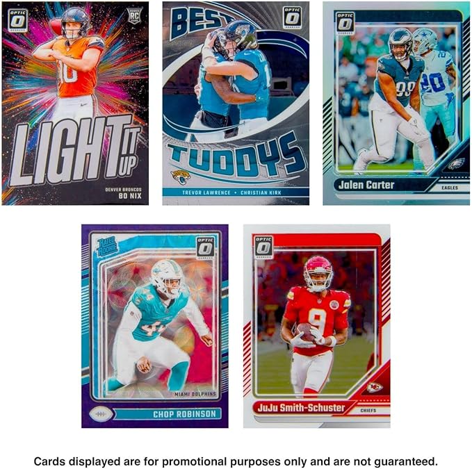 2024 Donruss Optic NFL Football Trading Cards Hanger Box – Purple Scope Parallel – 20 Cards Per Box – Includes Rated Rookie & Inserts