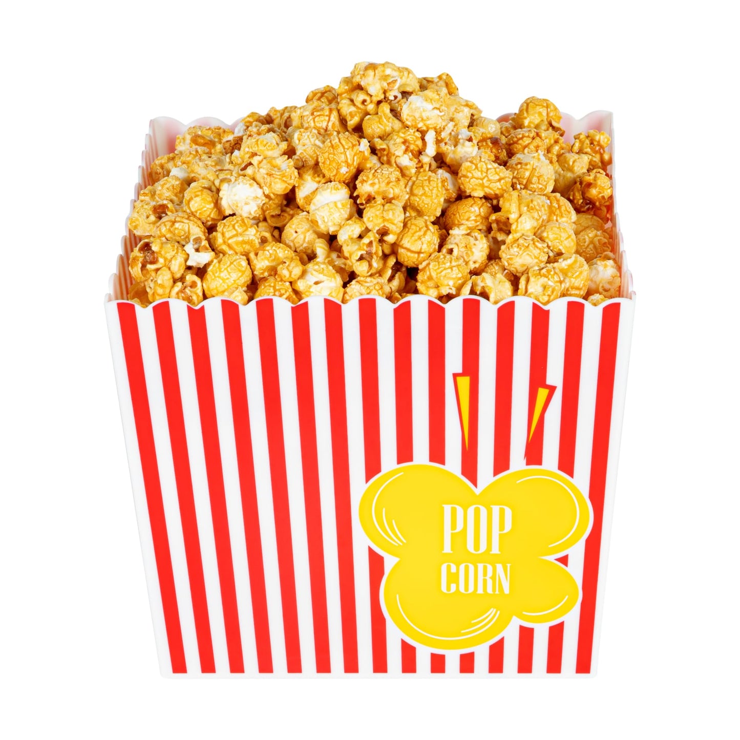 Restaurantware Popcorn Buckets 10 Count 165 Ounce Plastic Reusable Popcorn Containers Red And White Striped Snack Tubs Pink Durable Design For Movie Nights