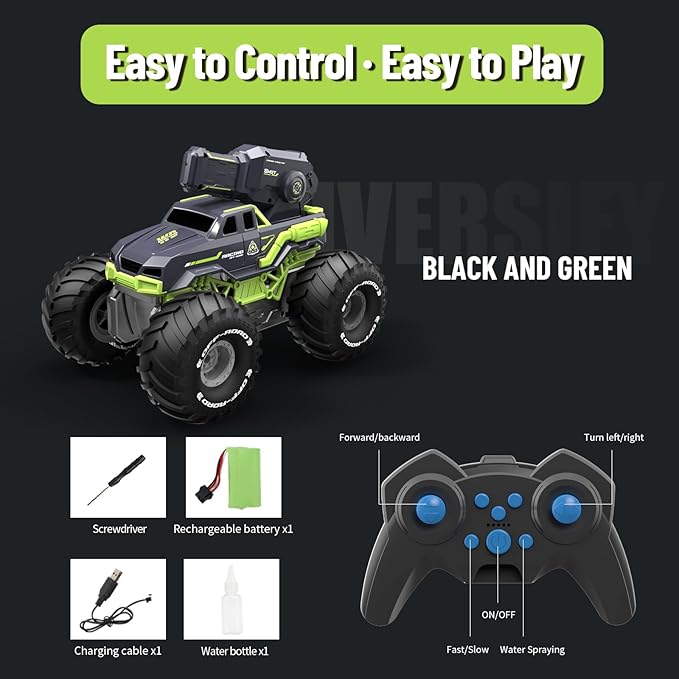 Waterproof RC Stunt Car for Kids – 4WD Double-Sided 360° Flip Remote Control Vehicle with Hand Gesture Sensor Colorful LED Wheels Rechargeable Off-Road Toy for Boys Girls Age 6-12