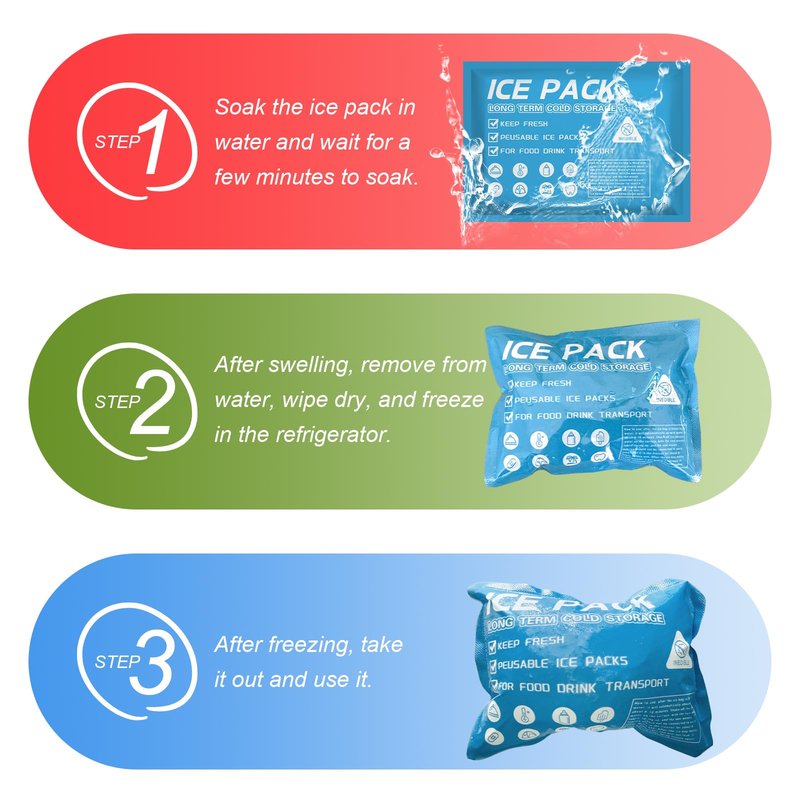 Lagincig 50PCS Ice Packs for Coolers Shipping Lunch Box - Cold Cooler Bag Long Lasting Reusable Ice Pack Gel Freezer Packs for Camping Beach Fishing Shipping Food