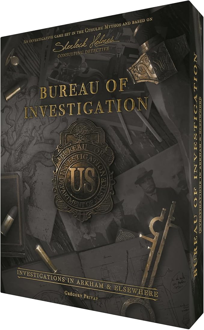 Bureau of Investigation: Investigations in Arkham & Elsewhere Board Game Cooperative Mystery Game for Kids & Adults Ages 14+ 1-8 Players 120-240 Minute Playtime Made by Space Cowboys