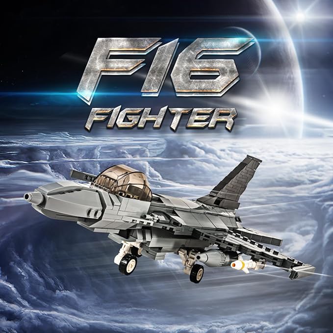 DAHONPA F-16 Fighting Falcon Military Army Airplane Building Bricks Set 520 Pieces Air-Force Build Blocks Toy Gift for Kid and Adult.