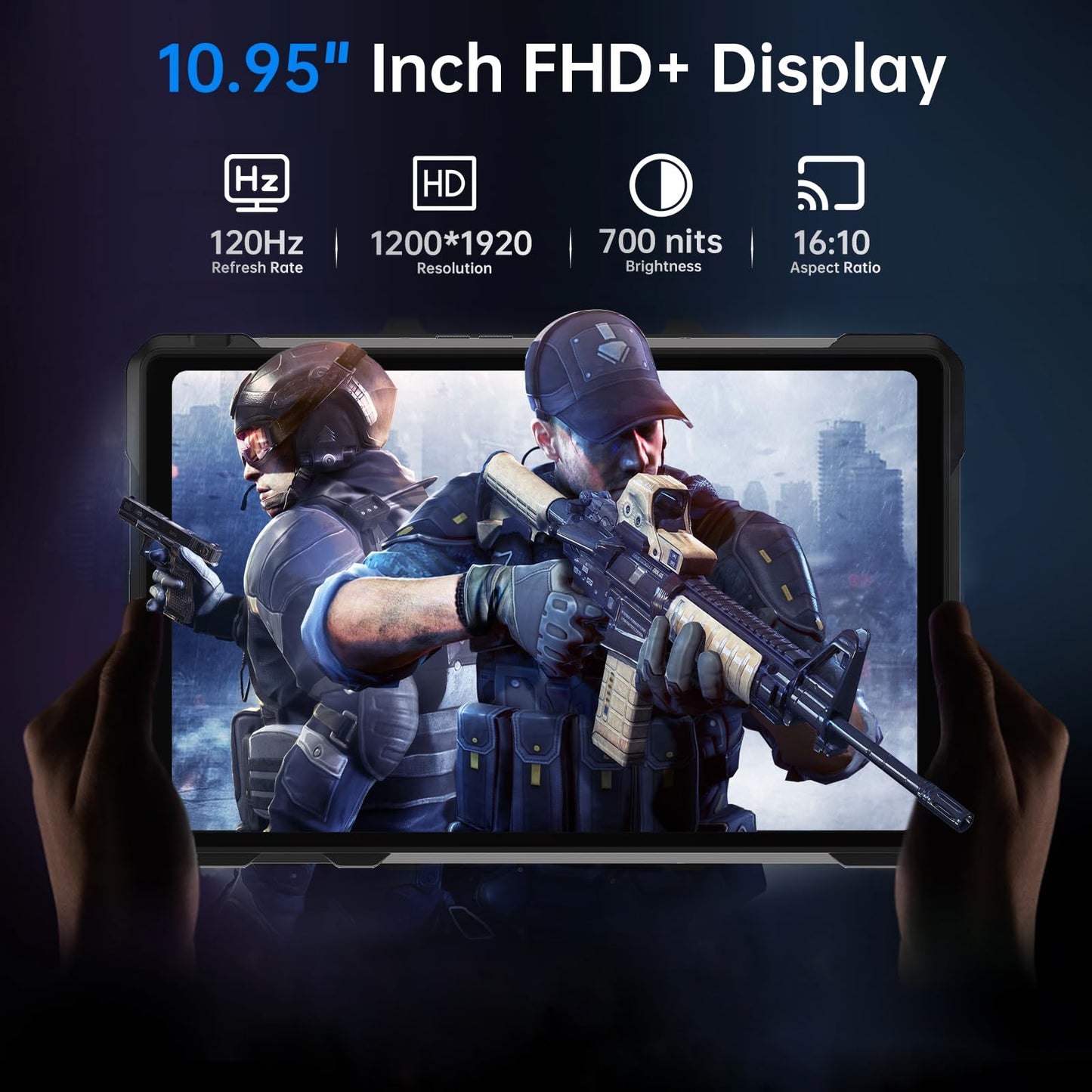 8849 Tank Pad Tablet 10.95 inch, 5G Android 14 Rugged Tablet with Projector, 32GB+512GB/(2TB Expand) IP68 Waterproof Unlocked Outdoor Tablets 21000mAh, 32MP+50MP Camera/Camping Light/WiFi/GPS/OTG