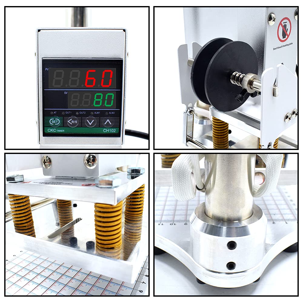 Upgraded Hot Foil Stamping Machine 5x7cm 110V Digital Embossing Machine Manual Tipper Stamper for Leather PU Paper Logo Embossing 1.97"x2.76"