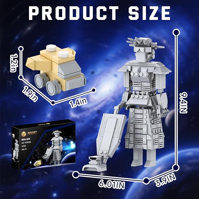 Mega Maid Spaceball I Creative Building Set with Mini Eagle 5 Space Movie Car Robot Model Building Kit Christmas Birthday Toy Gift for Fans Teens Kids 8+
