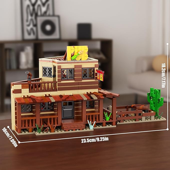 Mould King Wild West Architecture Building Sets Mini Western-Saloon Modular Buildings Model Kits Ideas House Office Room Decor Gifts for Adult & Teens Age 14+ (800 PCS)
