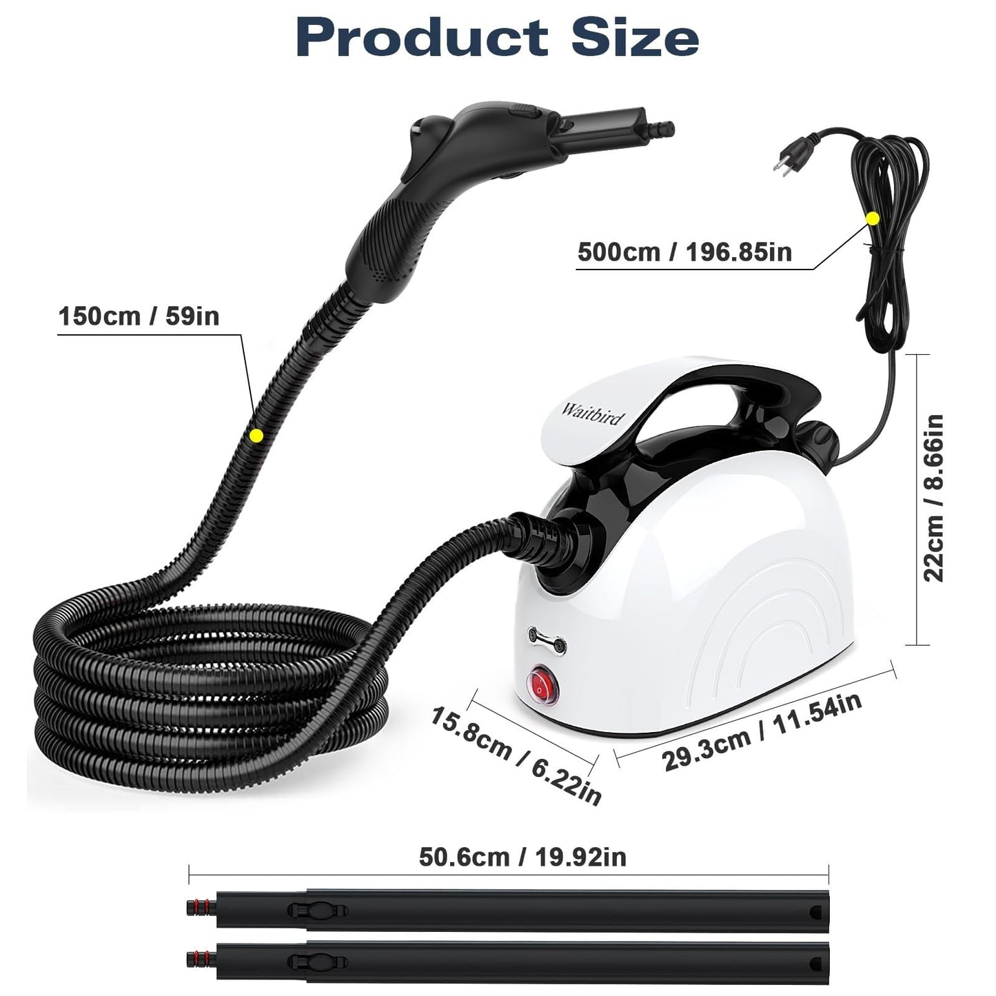 Steam Cleaner, Handheld Steamer with 21 Accessories, 248°F High-Temperature Steam for Floors, Grout, Tiles, Carpet, Cars - Portable 1.08L Tank, Child Lock, Chemical-Free Cleaning
