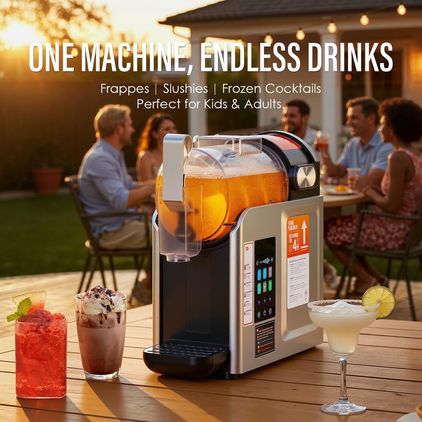 New Upgrade Smart 6 Presets Slushie Machine for Home & Soft Serve Ice Cream Machine, 68oz Color Touch Screen Slushy Machine for Home with 2/4/6H Smart Timer & Self-Cleaning, DIY Frozen Drink Maker
