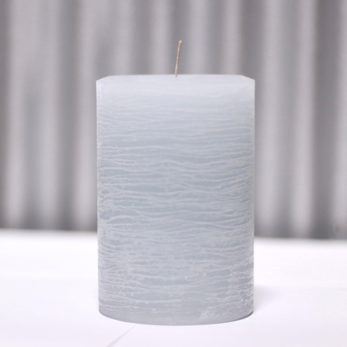 Modern Candle Design Large Unscented Rustic Nordic Pillar Candle Handmade in The USA (6" Colonial Blue)