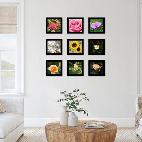 JCJMY 12-Pack 4x4 Picture Frames - Lightweight Collage Wall Decor for Tabletop & Wall, Black