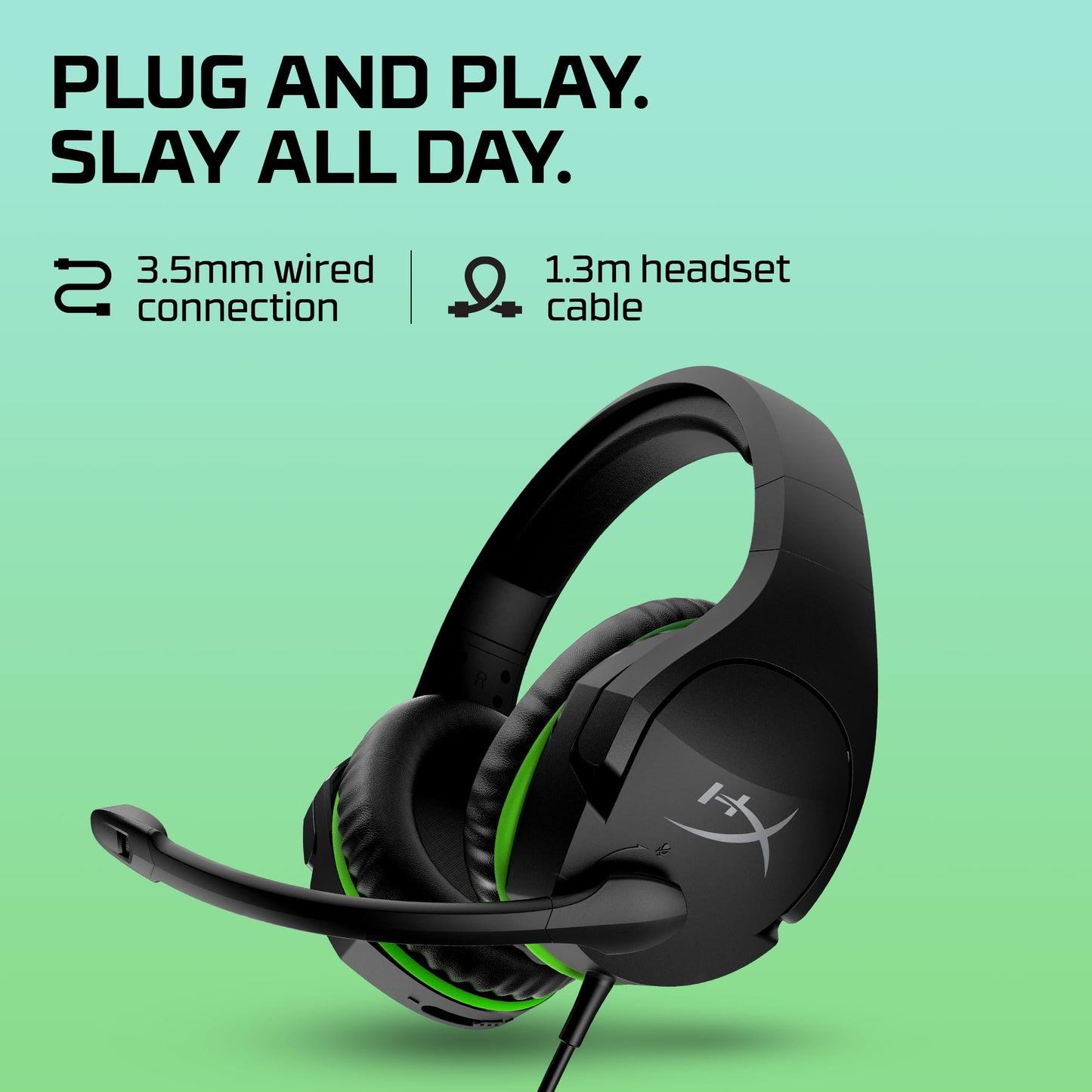 HyperX CloudX Stinger Core - Official Licensed for Xbox, Gaming Headset with In-Line Audio Control, Immersive In-Game , Microphone