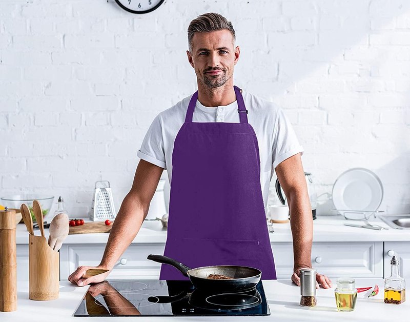 Utopia Kitchen 2 Pack Bib Apron, Adjustable with 2 Pockets, Water and Oil Resistant, Cooking Kitchen Chef Apron for Women Men