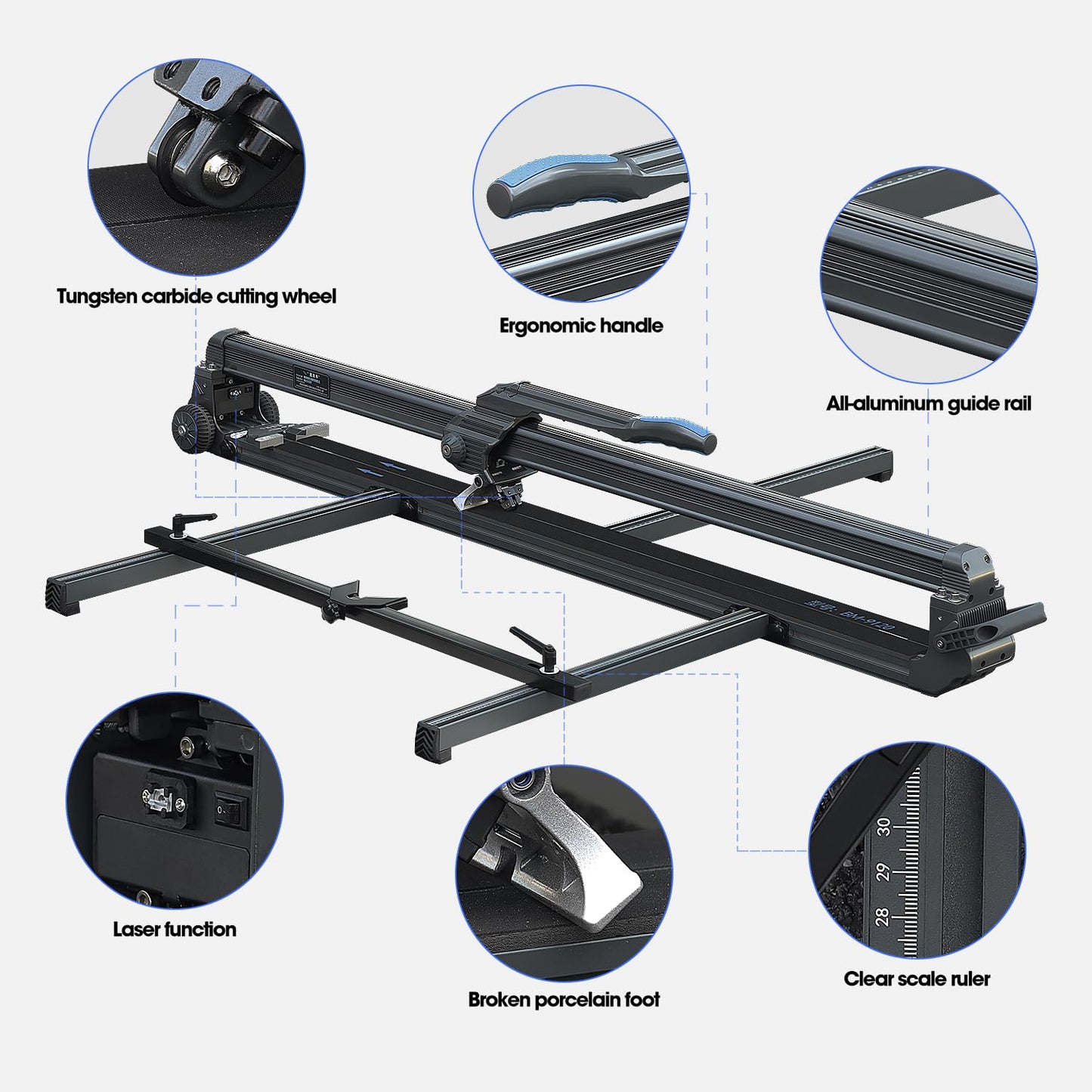 48 Inch Large Manual Tile Cutter,Professional-grade tile cutting tools,for Porcelain Ceramic (48 inch)