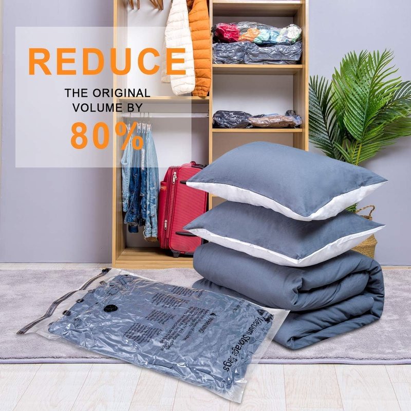GONGSHI Vacuum Storage Bags, Space Saver Seal Bags For Clothing, Travel Luggage,Blankets, Comforters, Pillows, Clothes Storage.6 XX Large
