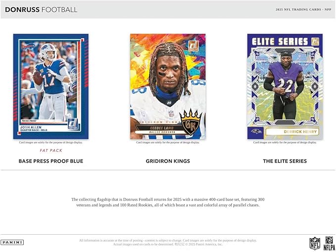 2025 Panini Donruss Football Mega Trading Card Box (1 Memorabilia or Autograph Per Box)(Optic Rated Blue Scope Parallels)