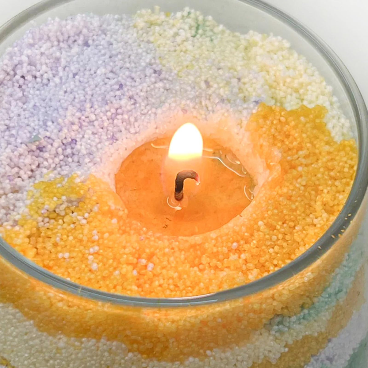 CoolCrafts Sand Wax Candle with Wicks 2 LB Pearled Sand Candle Bulk for Candle Making, Wedding Decor, Crafts - Yellow