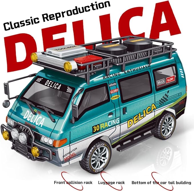 1:24 Scale RC Delica Van Model 2.4Ghz Full Proportional 2WD RC Model Vehicle with 130S Motor Remote Control Car for Adults & Hobbyists